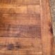 Antique cherry farmhouse table with 2 drawers and 1 pull-out