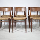 Teak Cane Chairs 351 Georg Leowald for Wilkhahn 1960s