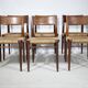 Teak Cane Chairs 351 Georg Leowald for Wilkhahn 1960s