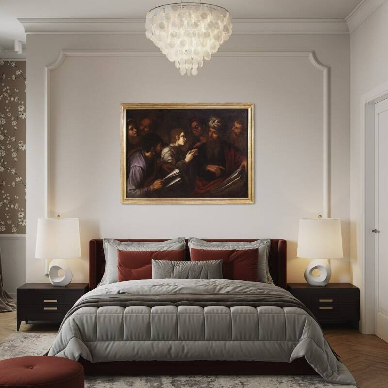 Great 17th century Italian painting, Christ among the Doctors in the Temple