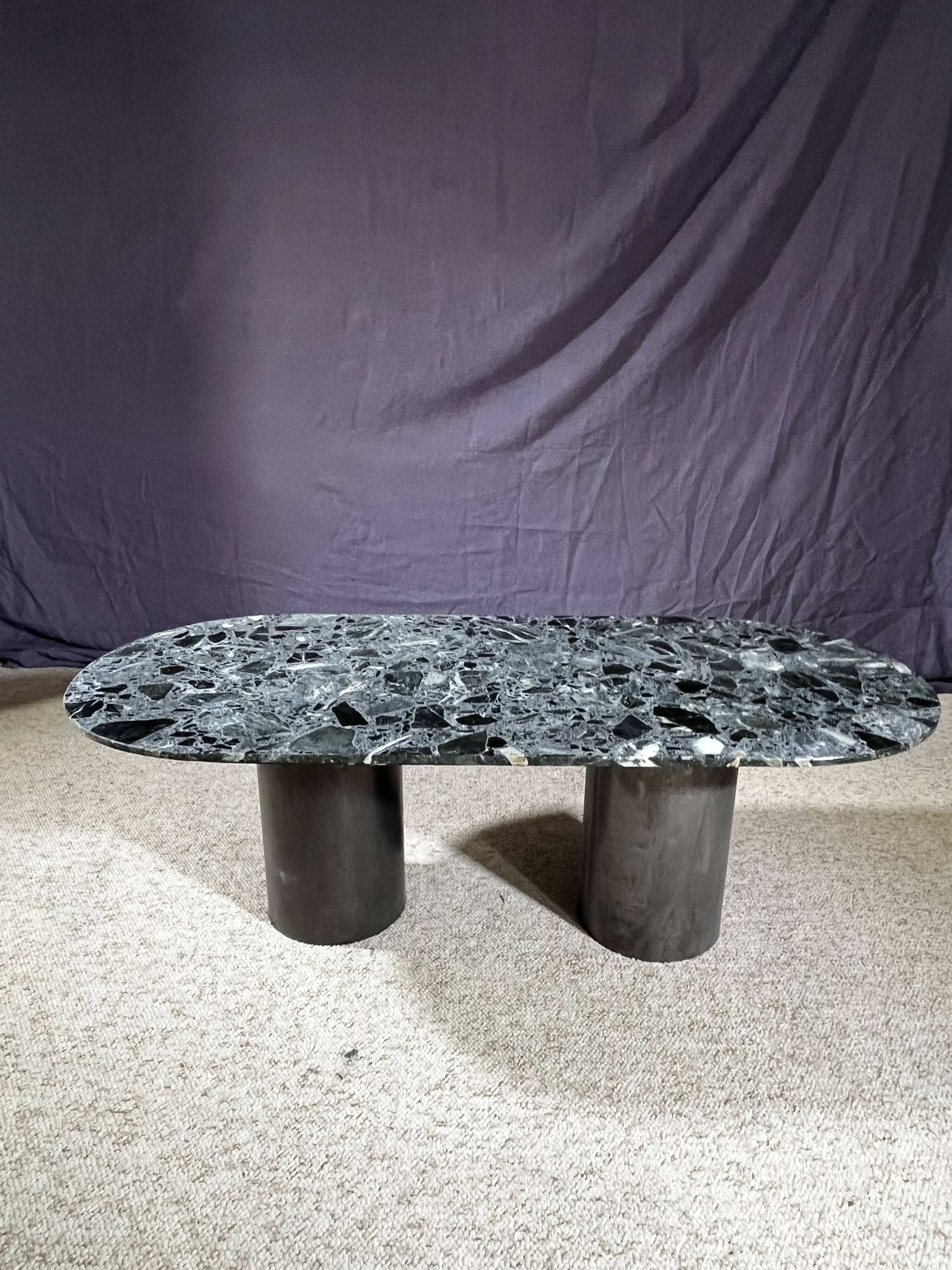 Green marble coffee table