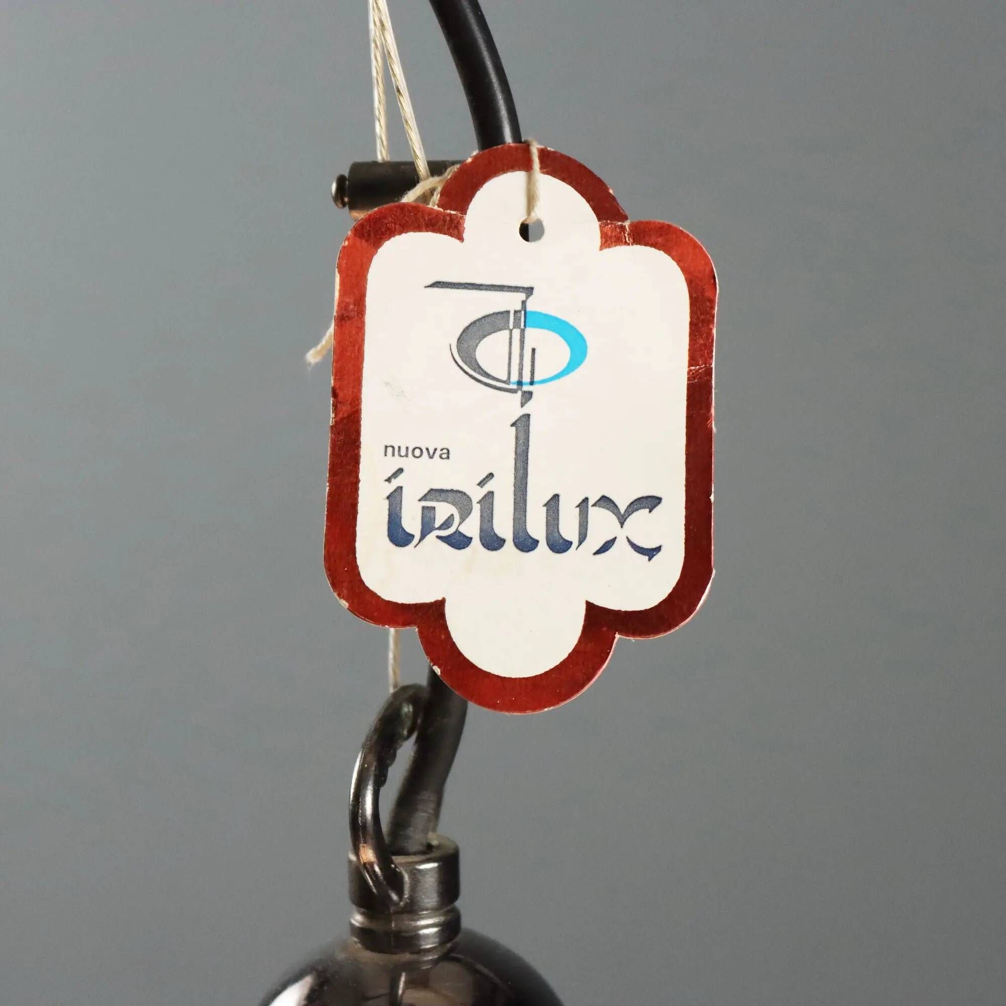 Vintage Murano glass and metal pendant, Italy, 1970s-1980s.