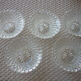 Lot de 5 coupelles en verre moulé