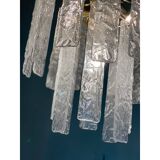 Murano Glass Chandelier With Hammered Strips ”Listelli” by Simoeng