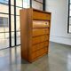Vintage wooden shoe cabinet / cabinet with drop-down door and chrome accents.