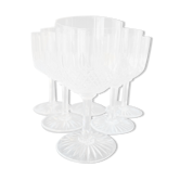 6 verres à vin art nouveau Baccarat - cristal soufflé et taillé