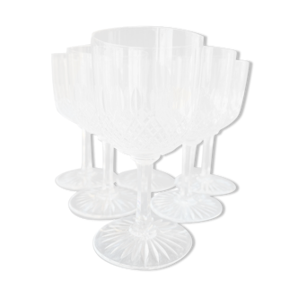 Baccarat - wine glasses (6) - art nouveau - blown and cut crystal
