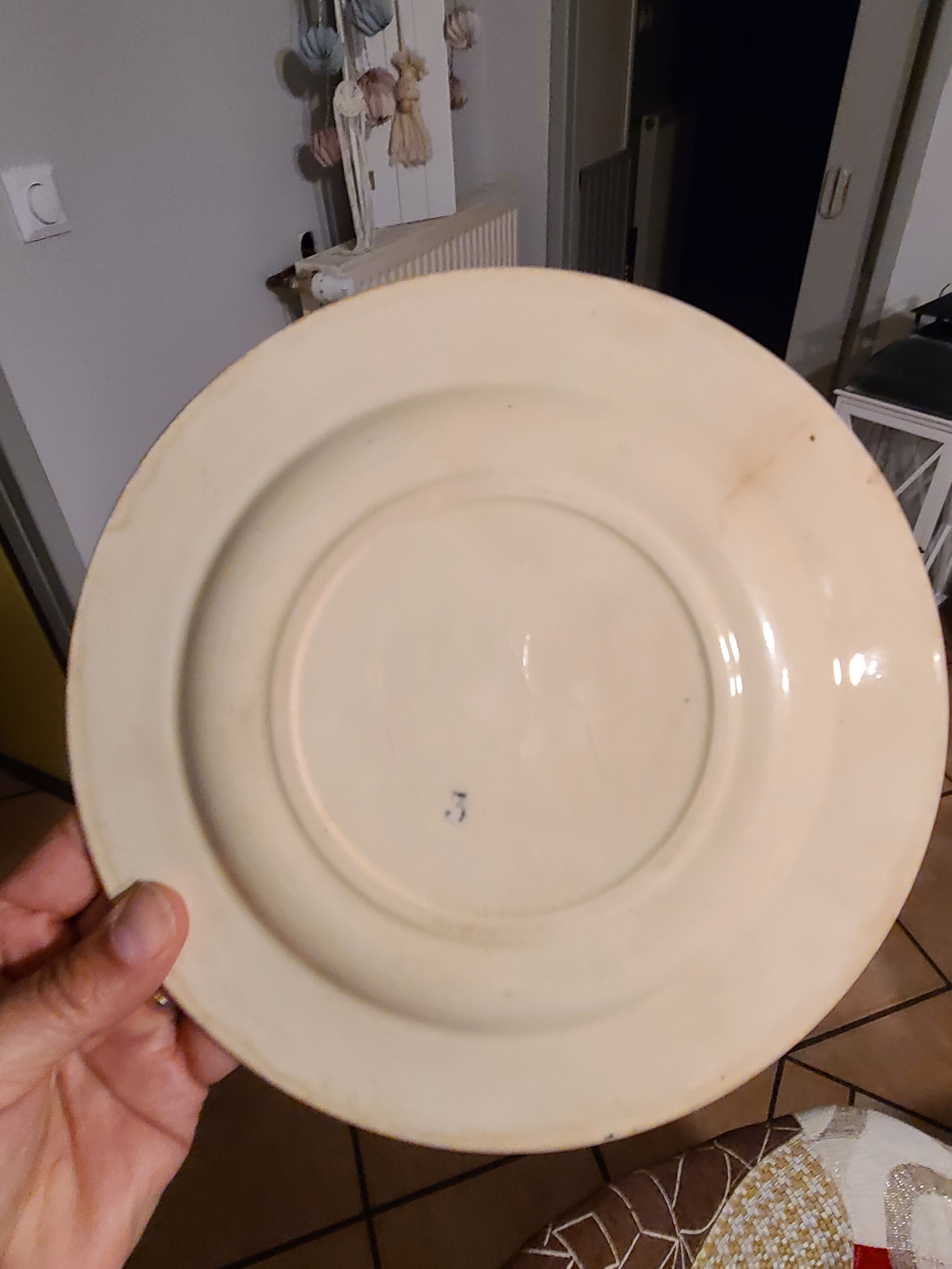 2 flat plates from the earthenware factories of Clairefontaine model Hanley