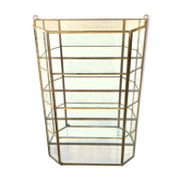 Wall showcase XXL brass glass and mirror 1960