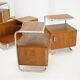 1950s Set of  Oak Bauhaus Mirror Cabinet and Bedside Tables, Czechoslovakia