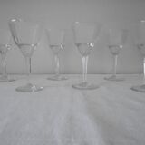 Lot A 6 glasses of chiseled crystal wine Height 15.5 cm Diameter edge sup. 8 cm