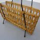 Magazine rack in filigree rattan and steel, 1960s