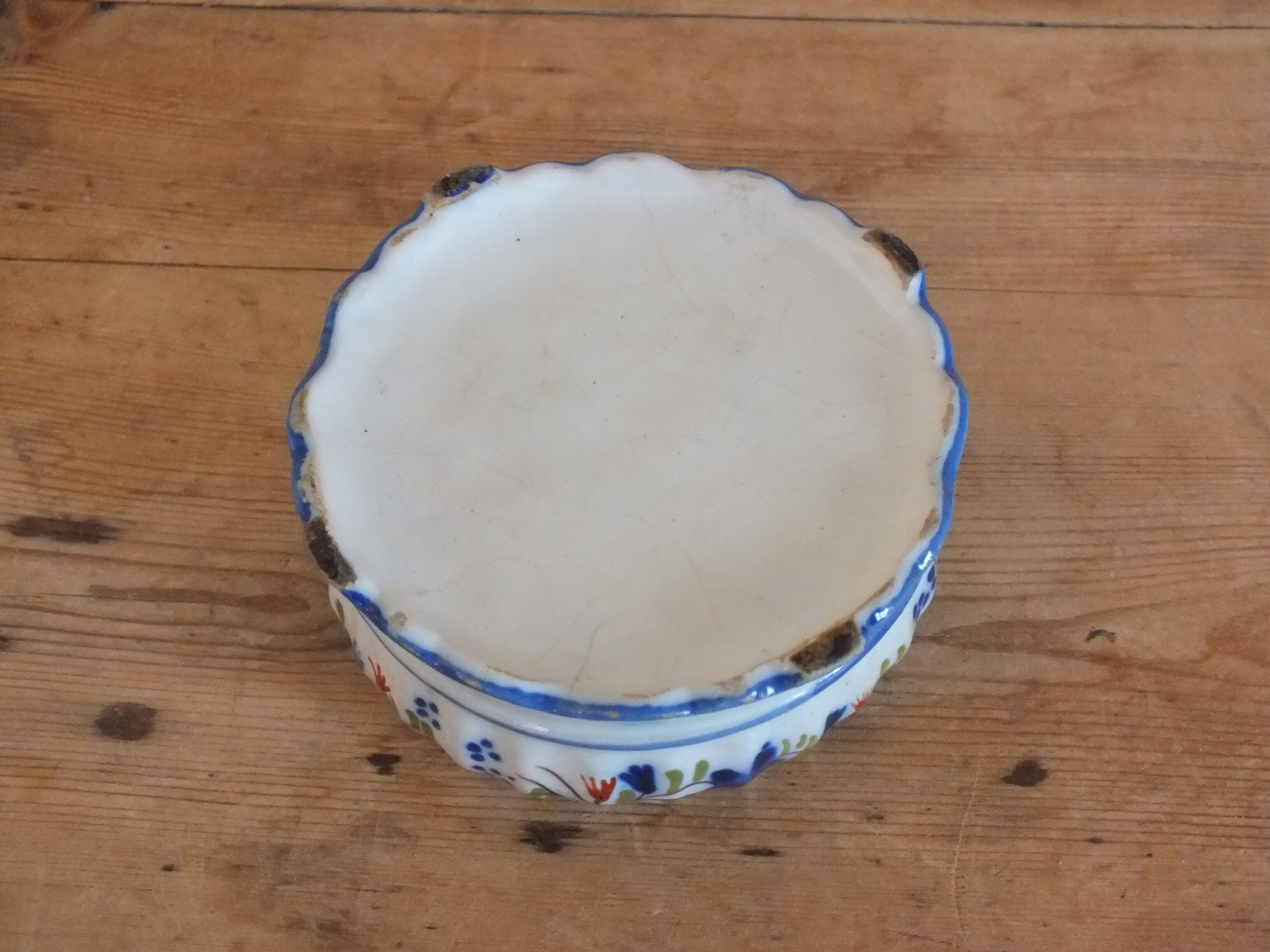 Advertising butter dish in earthenware from Desvres Maison Denis in Rennes