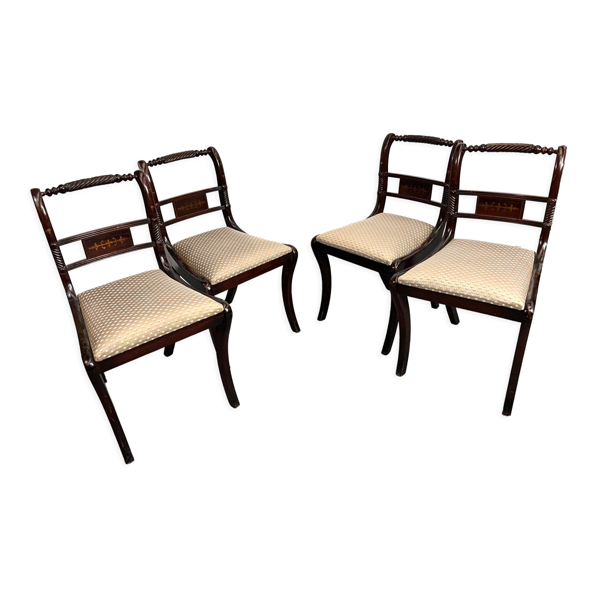 4 English style mahogany dining chairs