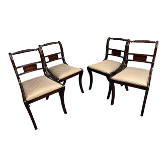 4 English style mahogany dining chairs