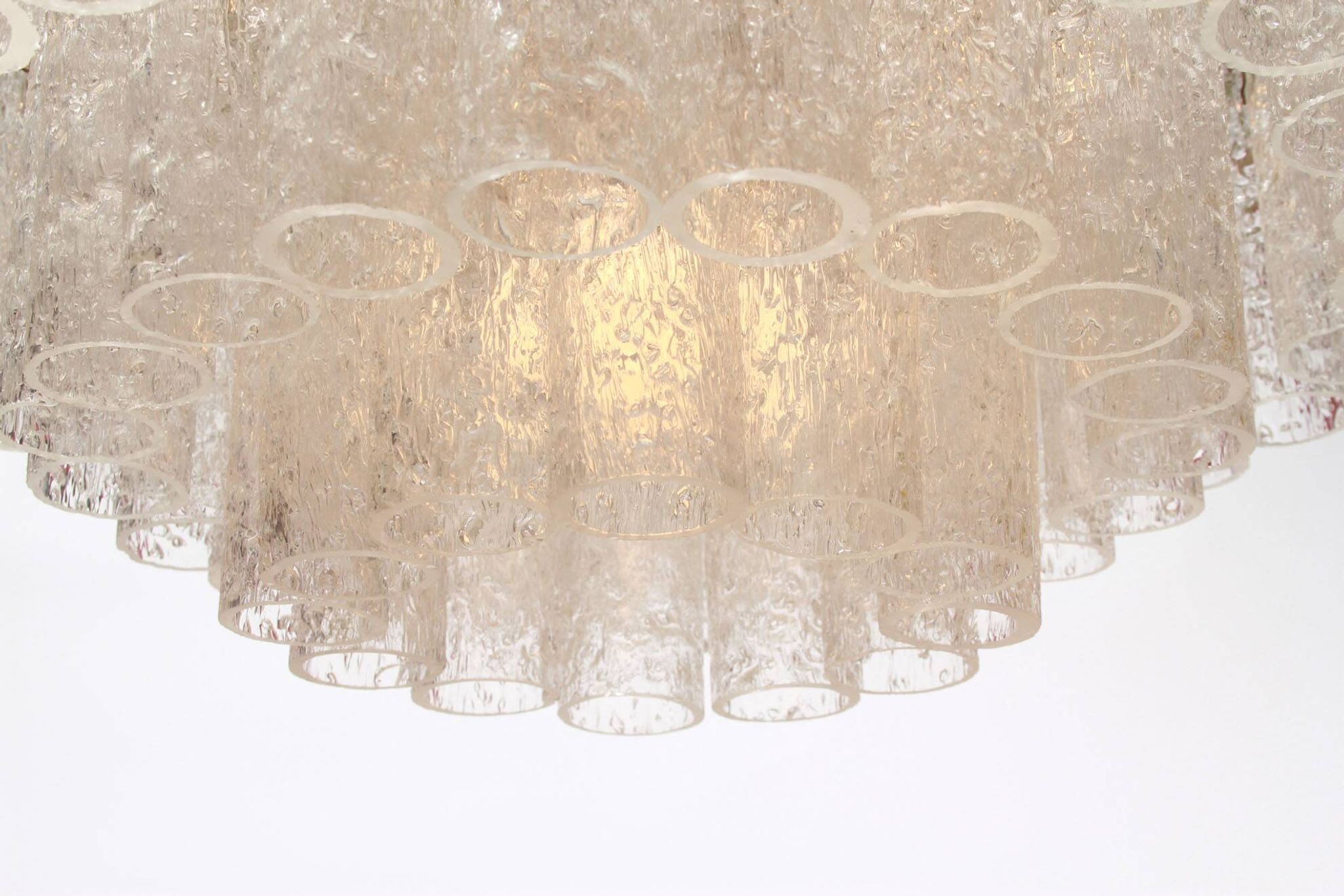 German 1960s chandelier with 60 cristall glass tubes