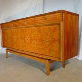 Scandinavian sideboard of blond wood and teak