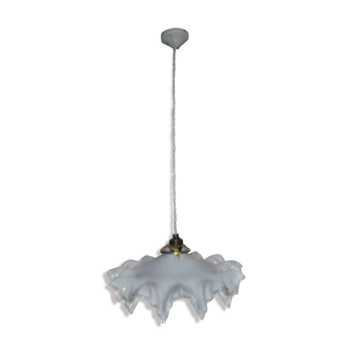 Old porcelain hanging and white opaline