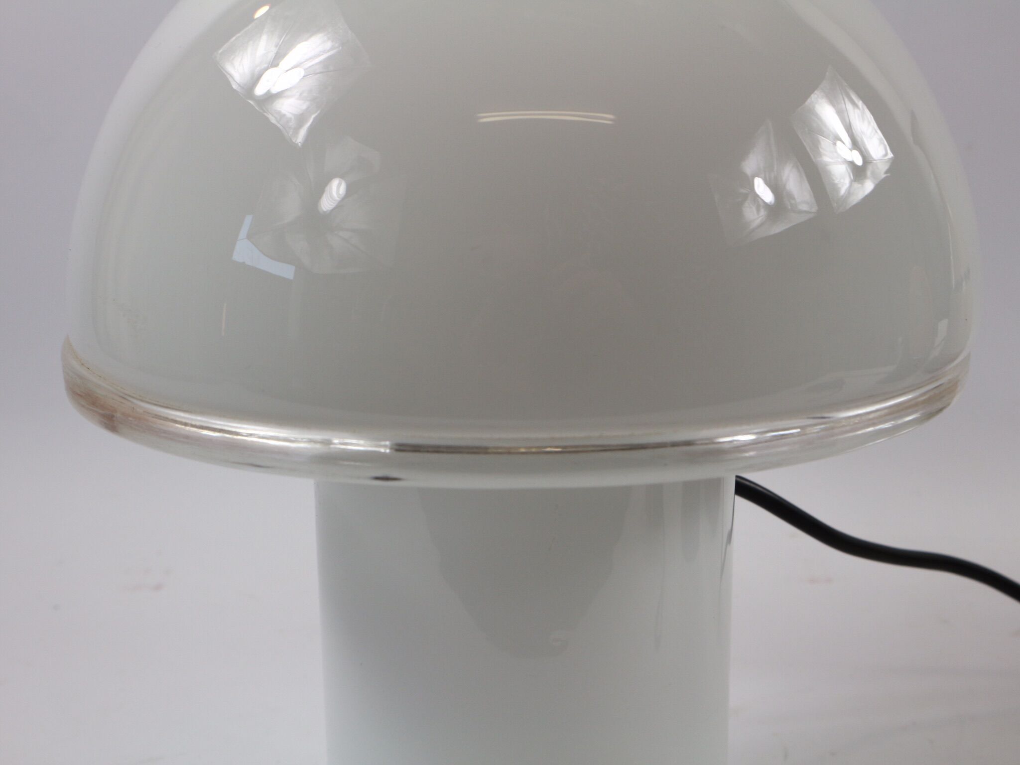 White glass table lamp, Onfale, Artemis by Vistosi, 70s production