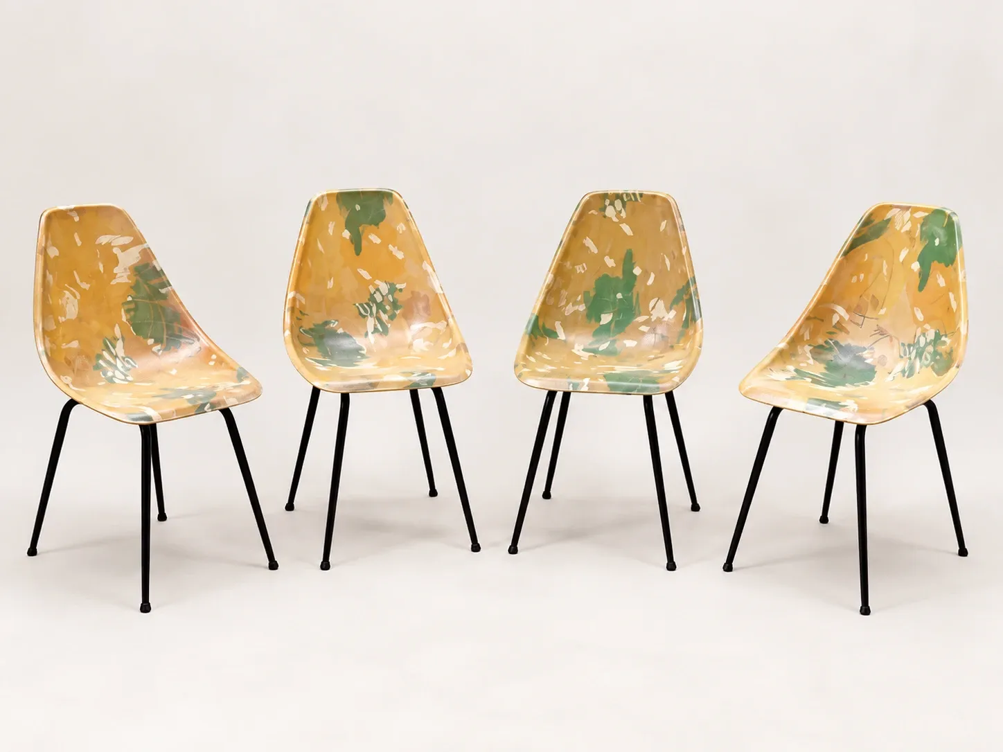 Set of 4 chairs La Cigogne by René-Jean Caillette – 1950s/60s