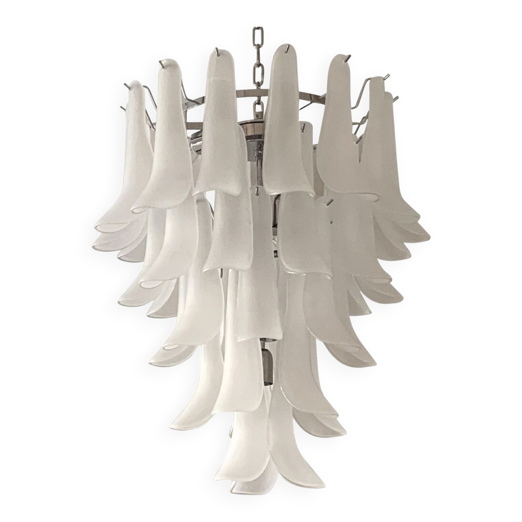 Frosted “selle” murano glass cascade chandelier
