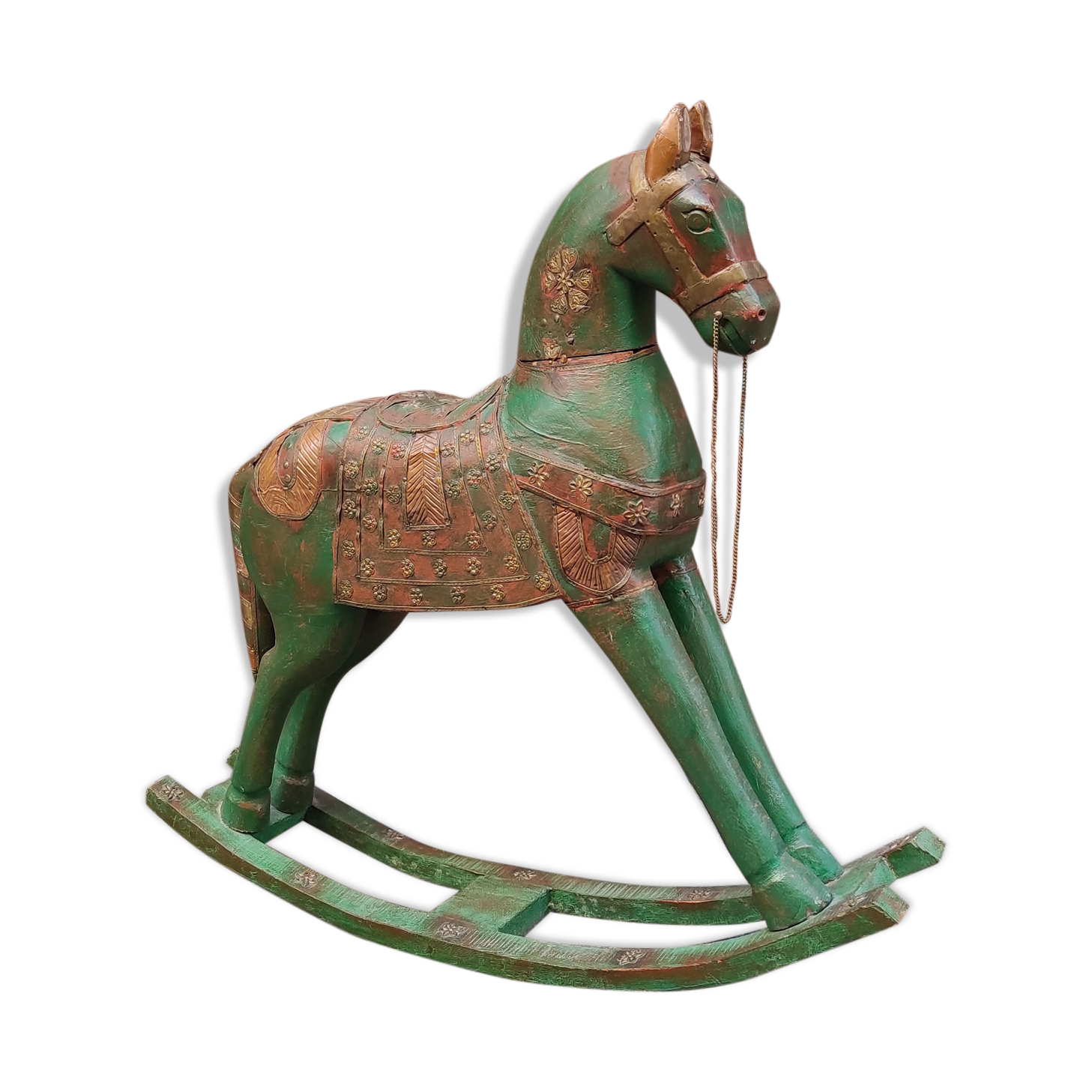 Cheval a bascule en bois indien