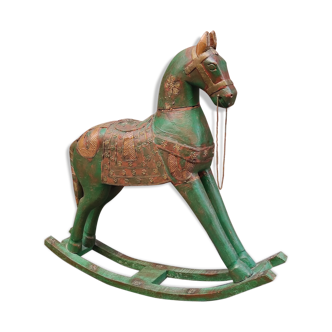 Indian wooden rocking horse