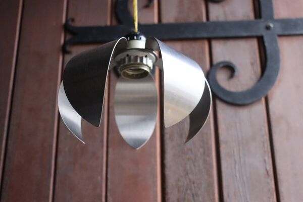 Suspension en forme de fleur métal brossé vintage