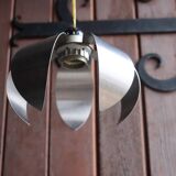 Vintage brushed metal flower-shaped pendant light