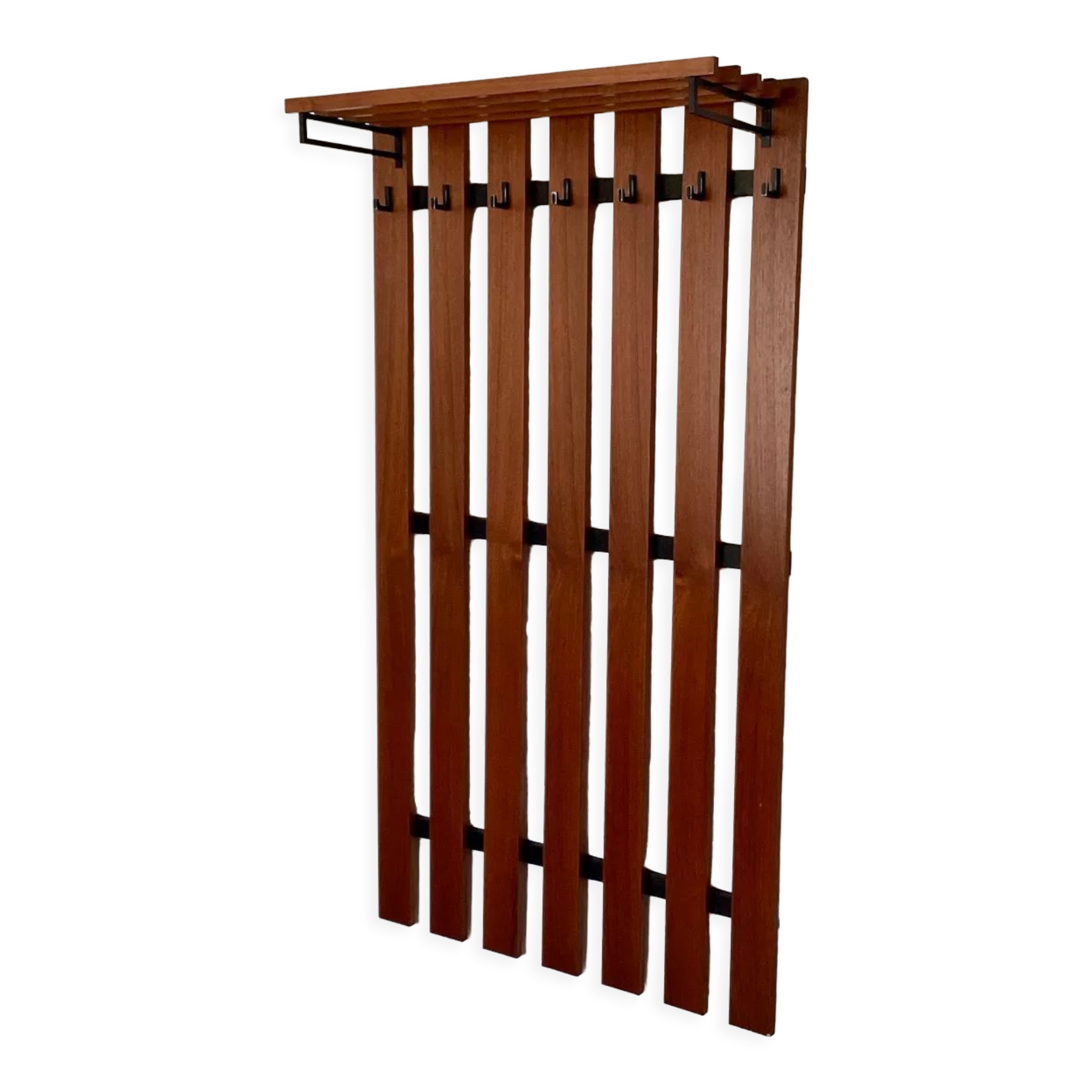 Wooden wall coat rack