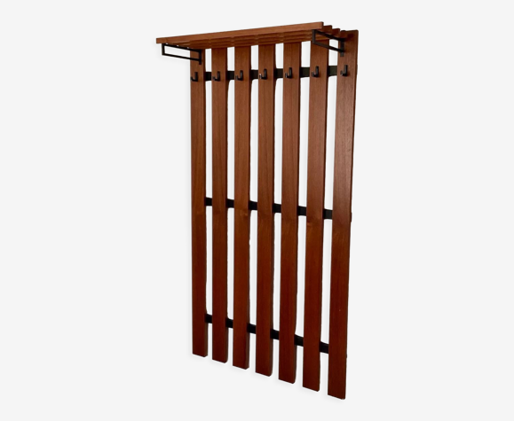 Wooden wall coat rack