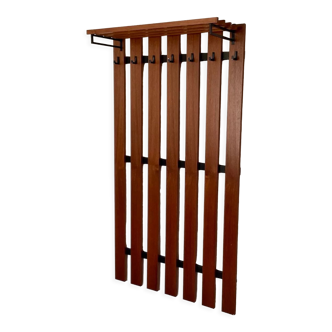 Wooden wall coat rack