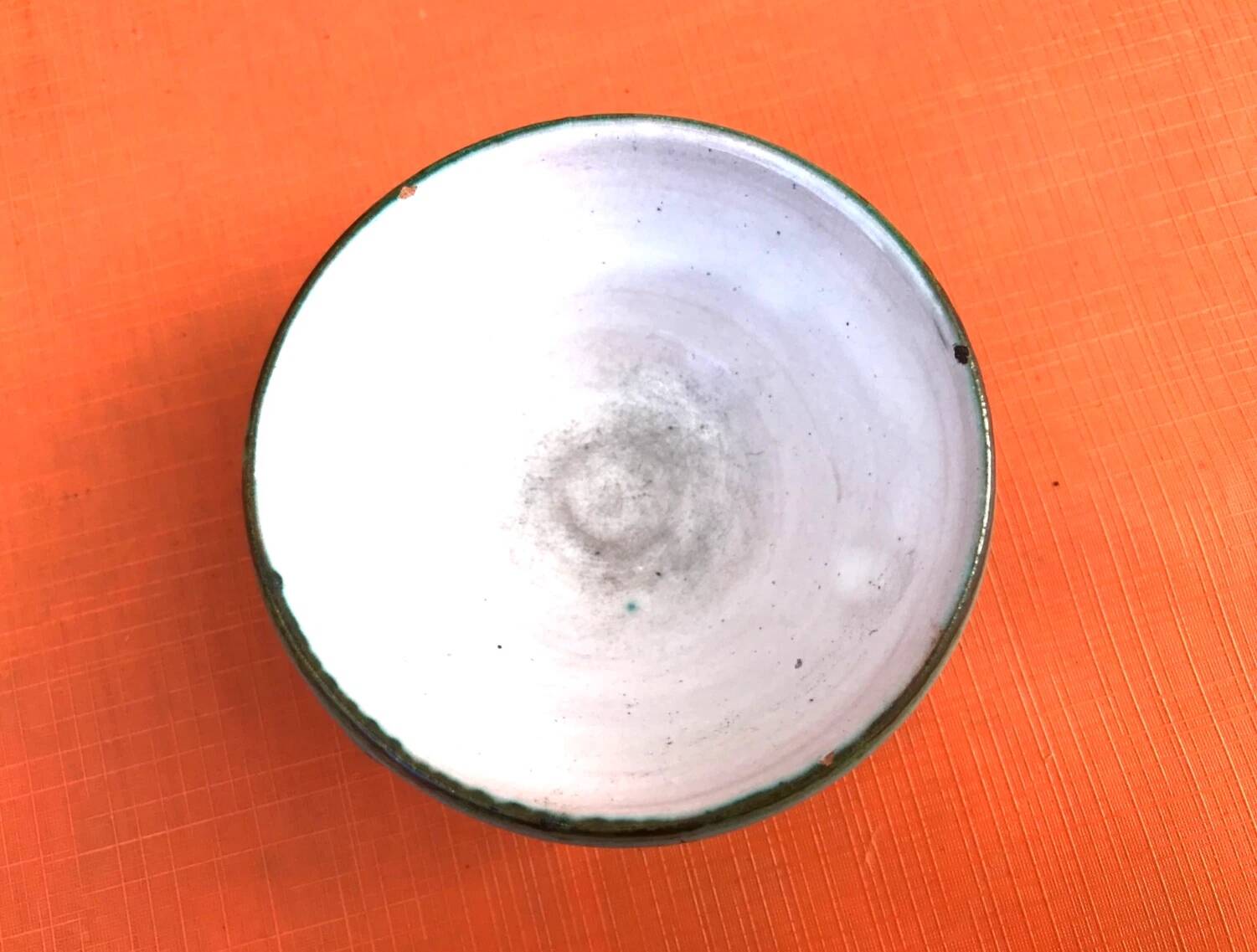 1960s Vallauris glazed ceramic striped bowl