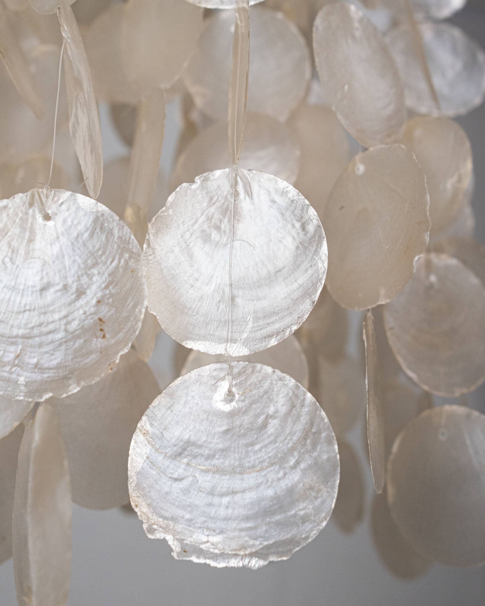 Large mother-of-pearl chandelier in the style of Verner Panton, 1980s.