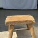 Petite table d'appoint ou tabouret en teck blond quadripode H:30 L43 l30