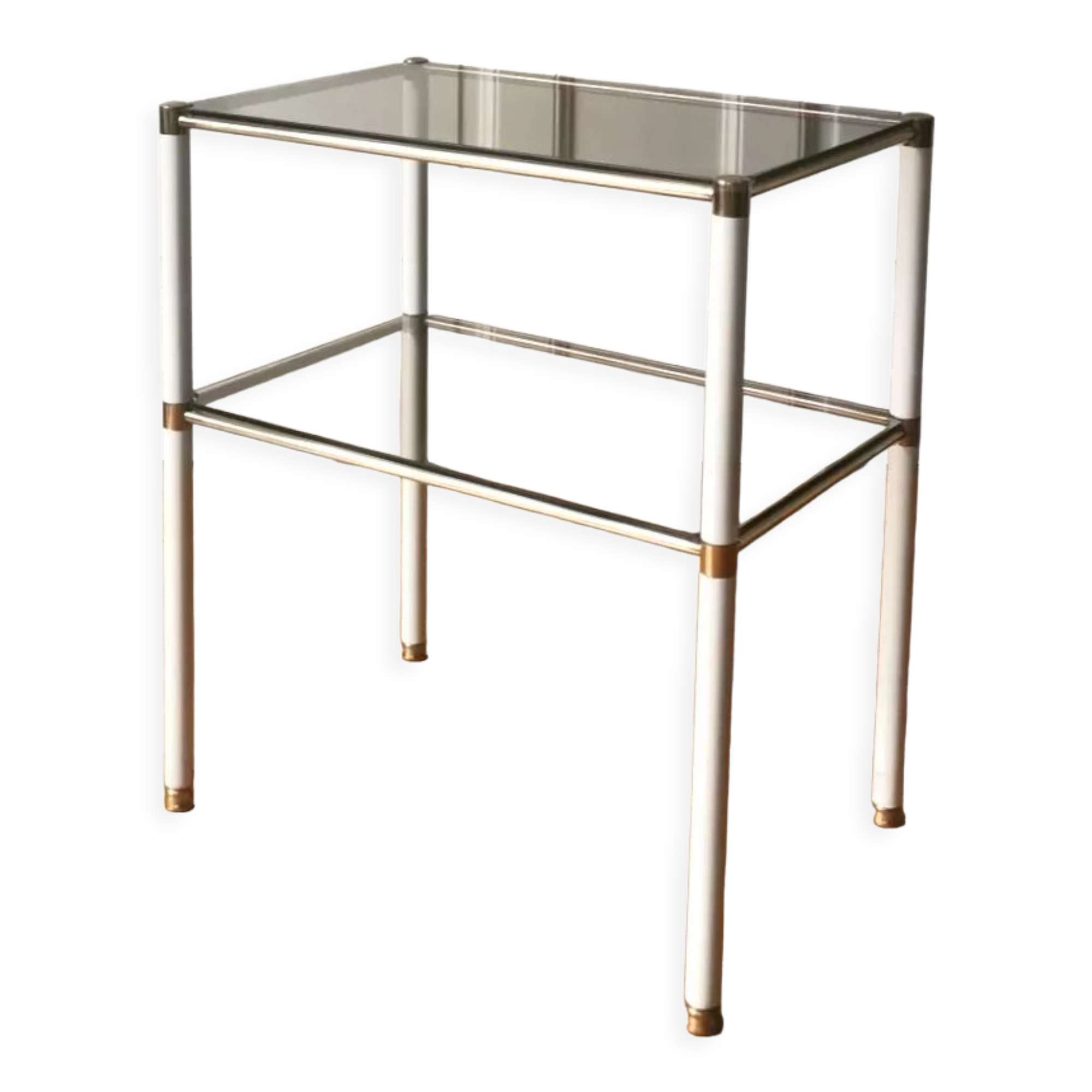Side table in metal and glass, 1970