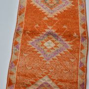 Unique Motif Vintage Wool Runner Rug sku 2120