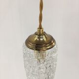 Vintage pressed glass pendant lamp