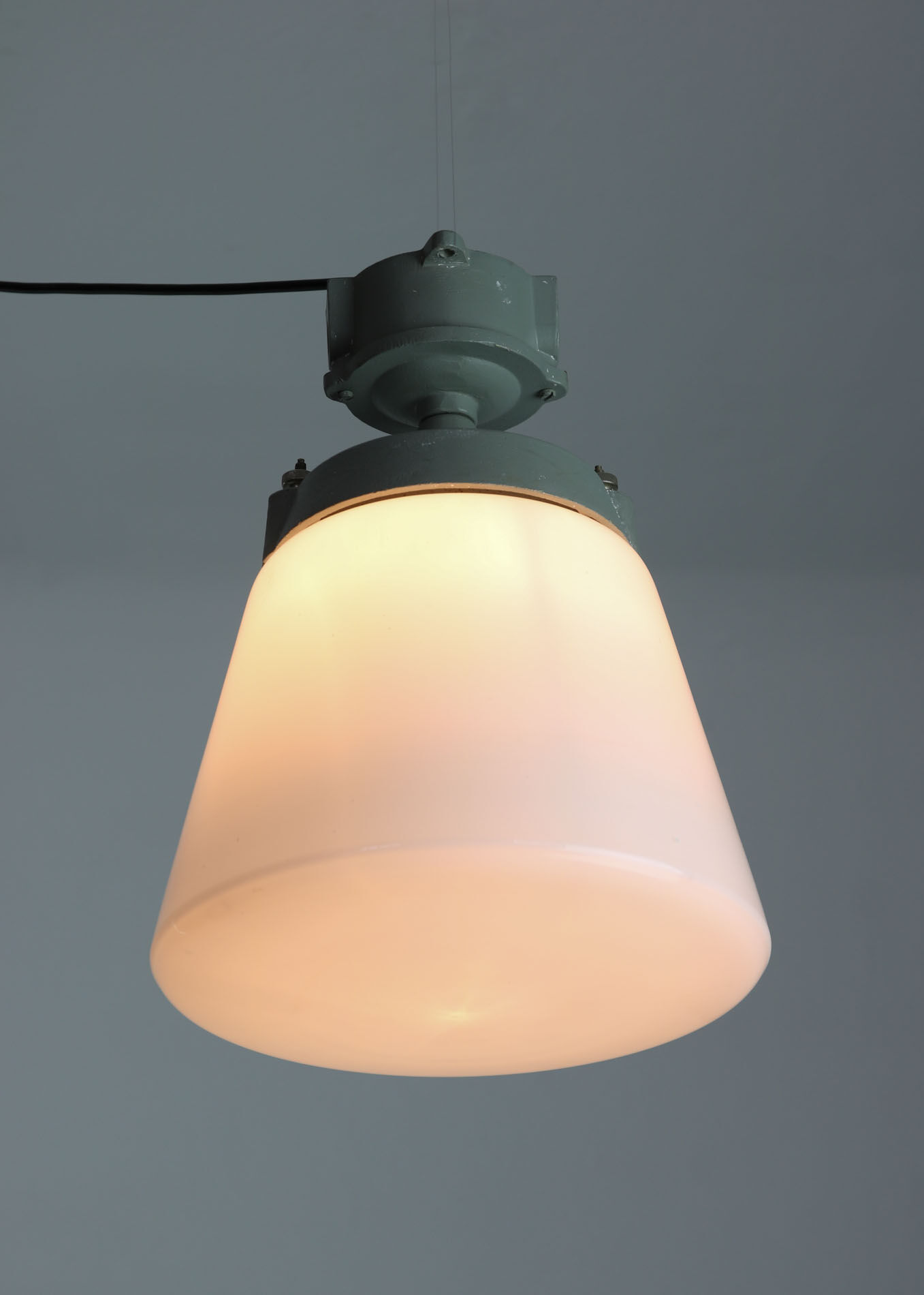Vintage opaline glass pendant lamp, 1970s