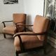 Pair of art deco velvet armchairs