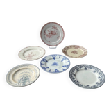 Lot de 6 assiettes  plates  anciennes variées