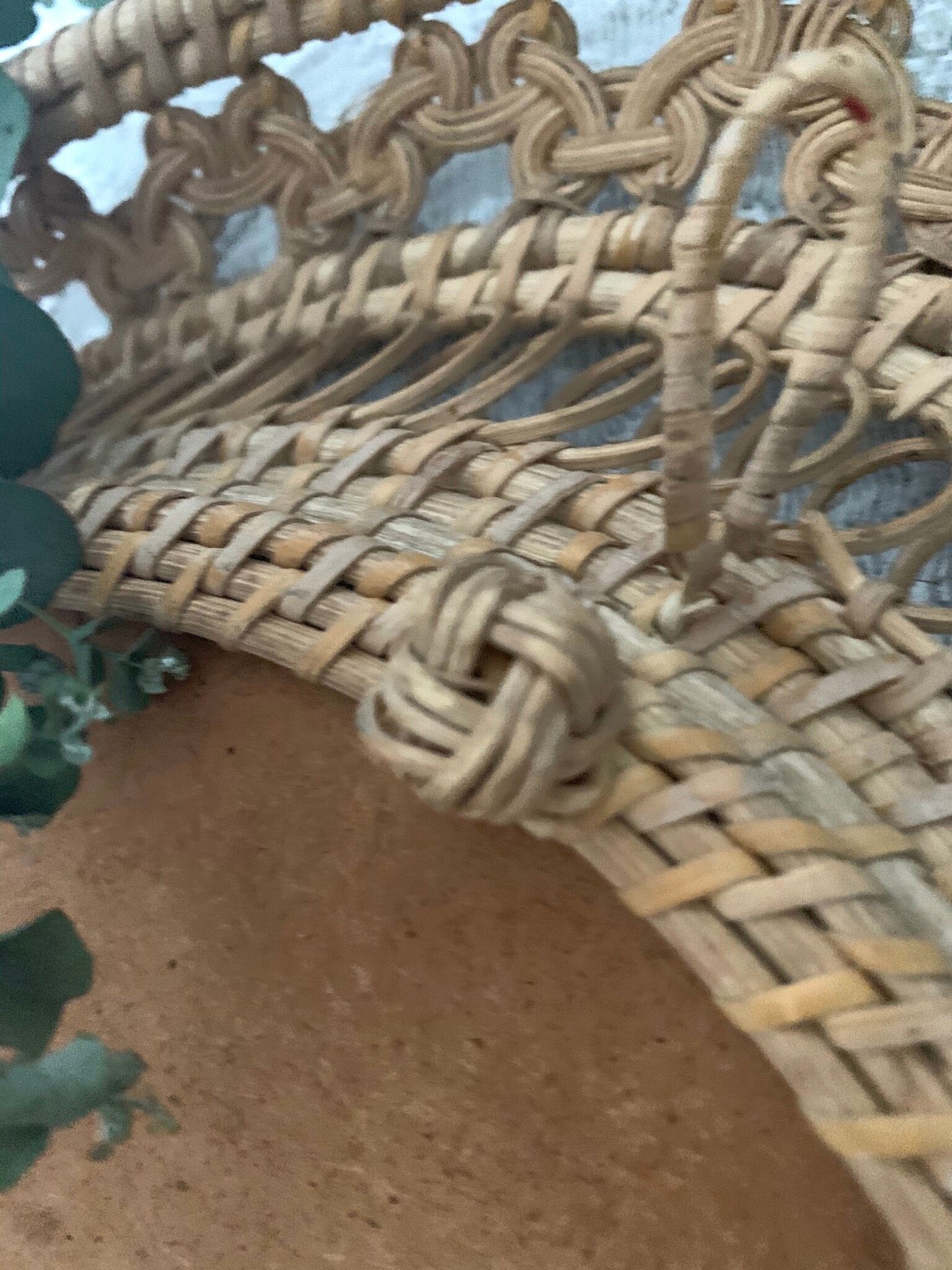 Vintage wicker mirror