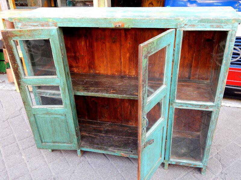 Green sideboard Indian teak wood