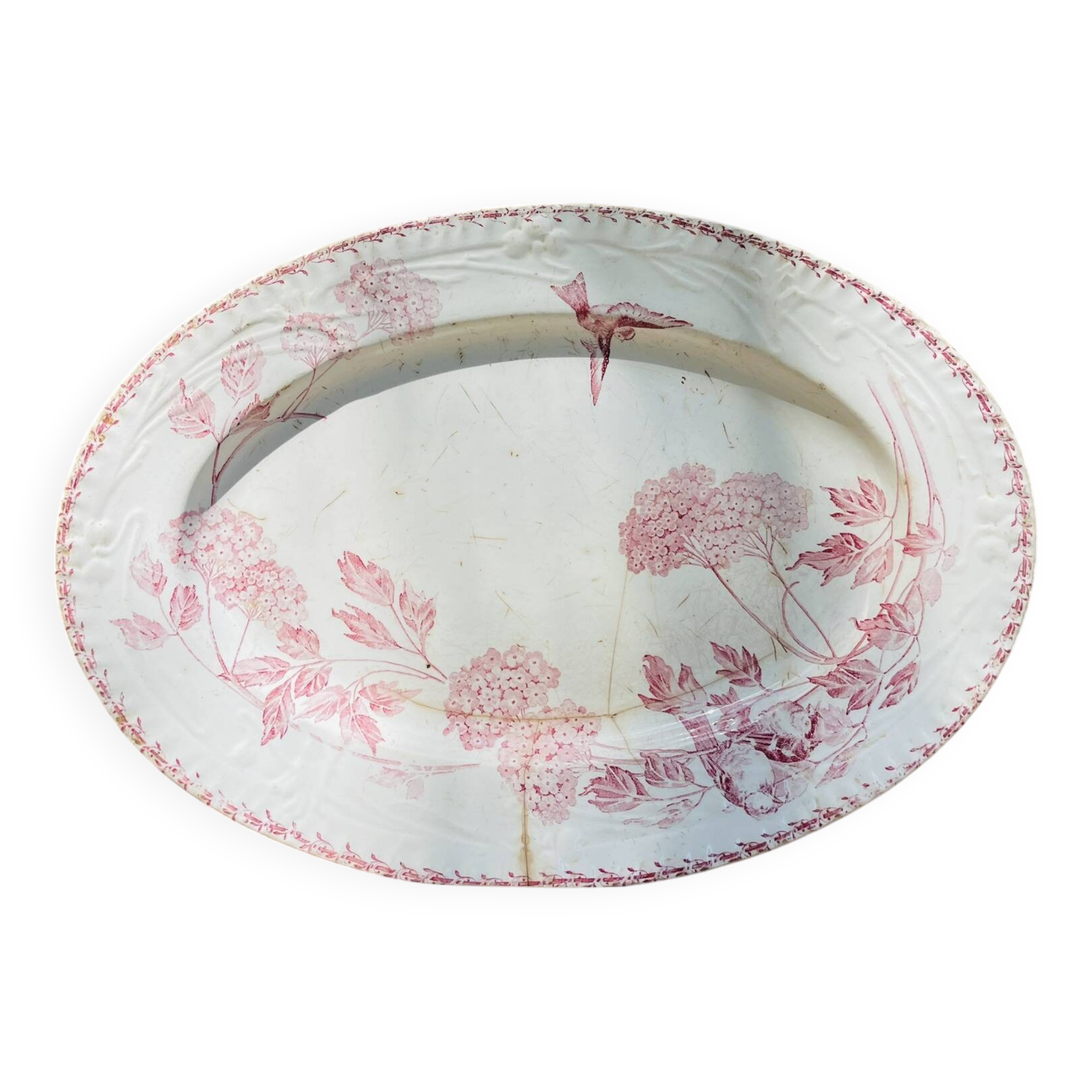 Oval ironstone dish from Creil & Montereau
