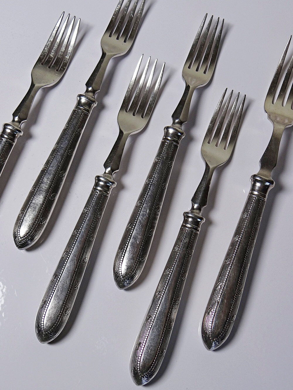 Dessert or entremets forks Mappin & Webb antique silver-plated