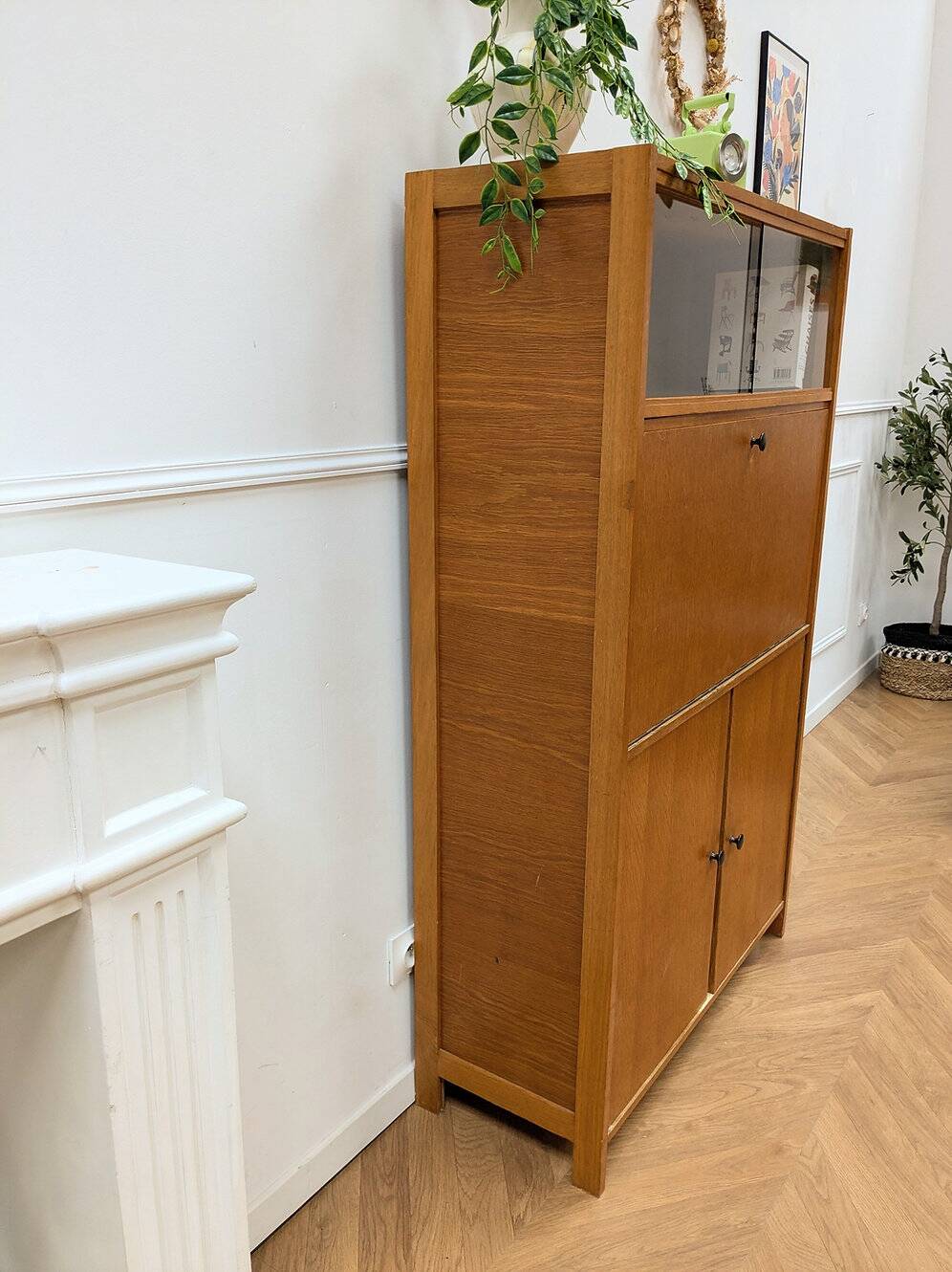 Vintage oak secretary