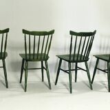 1980s Green Ton Chairs, Set of 4