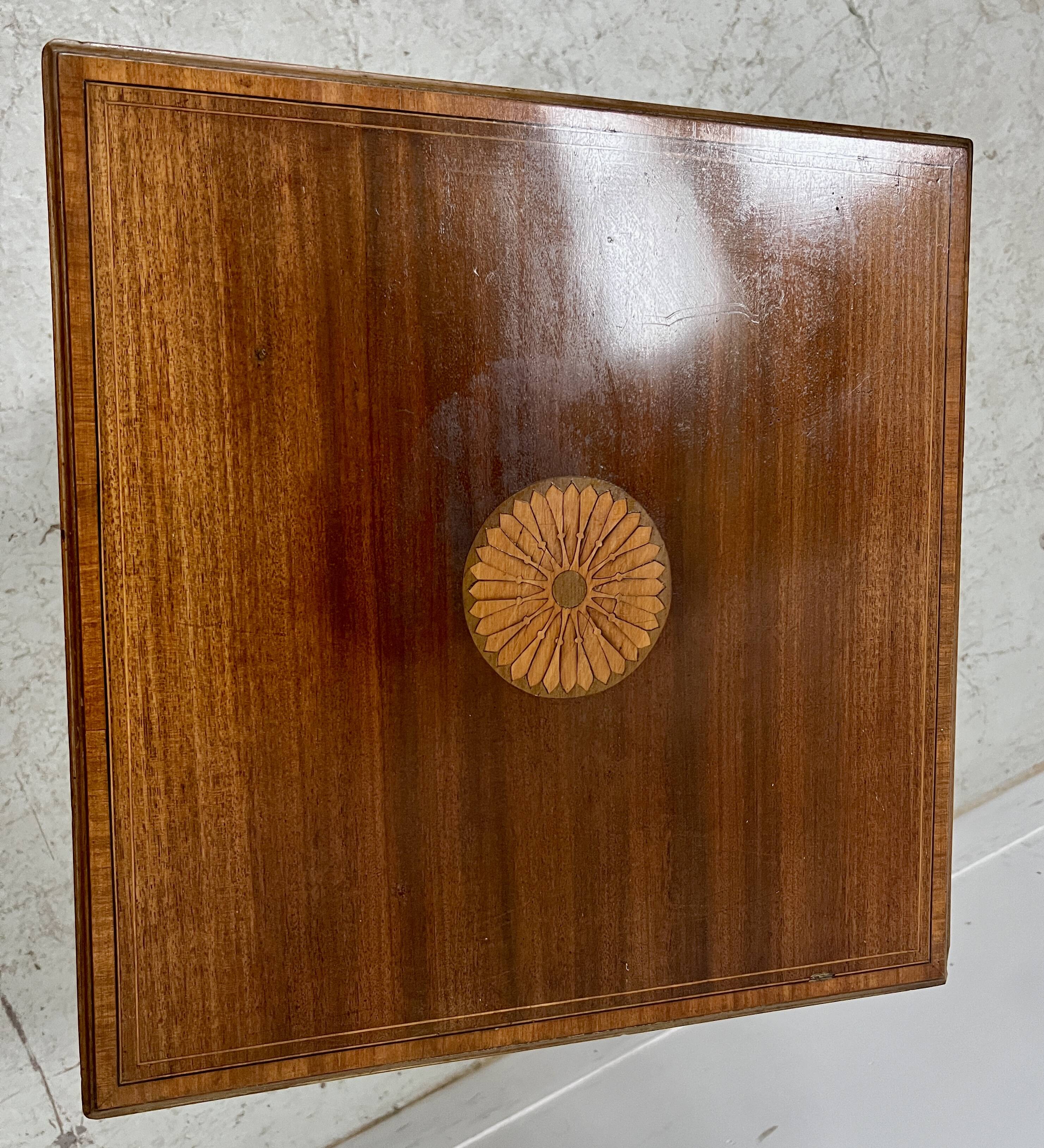 20th Century Mahogany Revolving Bookcase with Marquetry Top