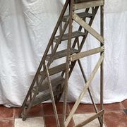 Wooden painter's stepladder in the middle of XX century foldable