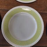 Set of six flat plates in Badonviller ironstone earthenware, Am model